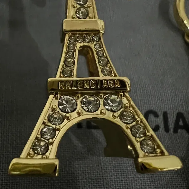 Balenciaga Eiffel Tower Pavé Crystal Gold-Tone Earrings 2