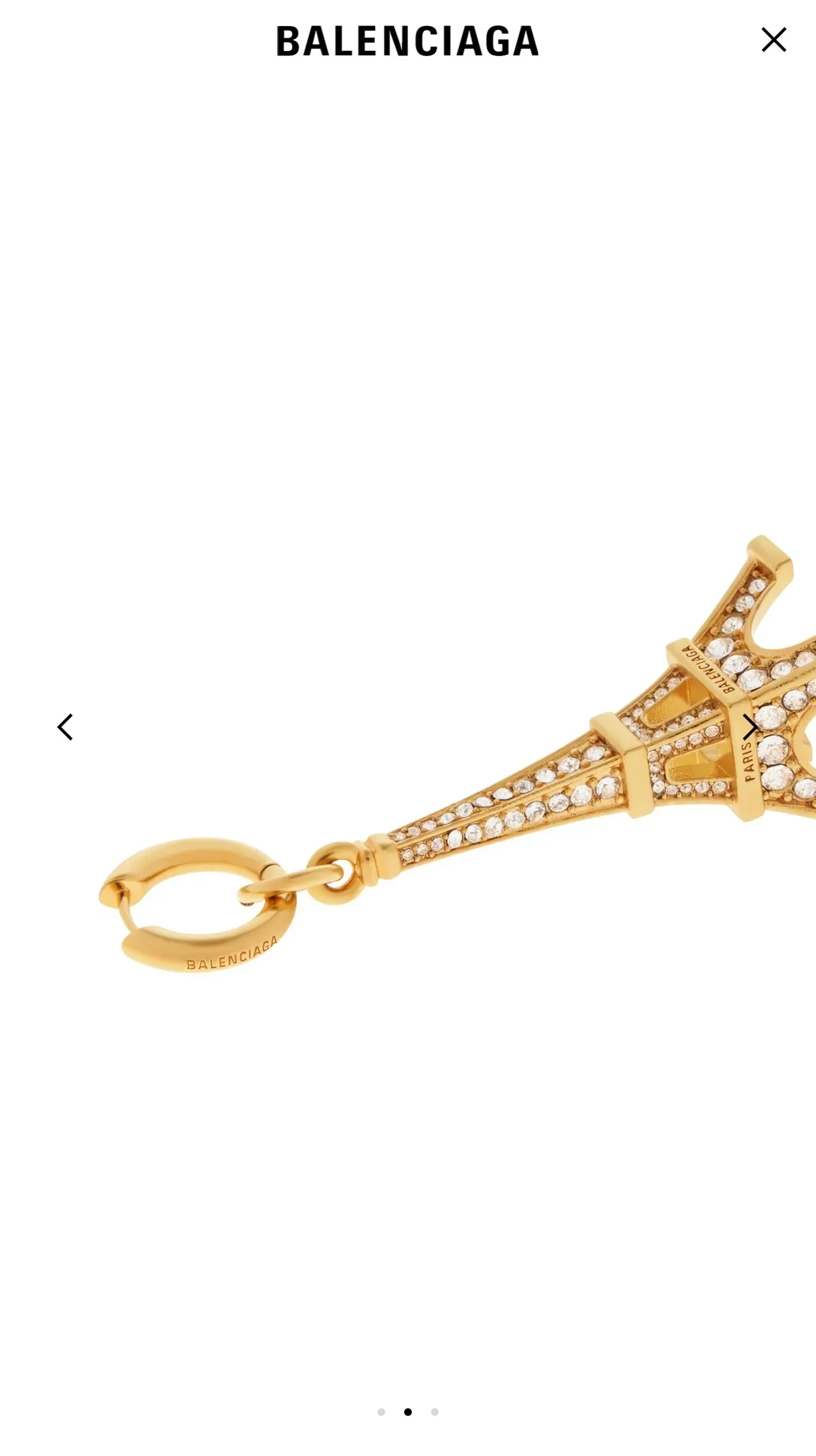 Balenciaga Eiffel Tower Pavé Crystal Gold-Tone Earrings 8