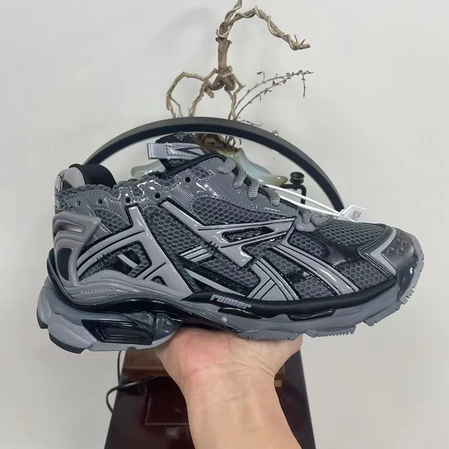 Balenciaga Runner Gray and Black Chunky Sneakers 7