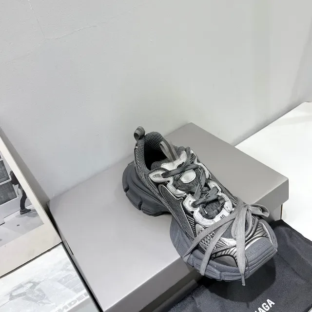 Balenciaga Runner Chaussures Gris Métallique Chunky 6