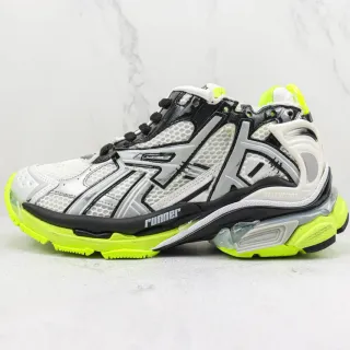 Balenciaga Runner সাদা, কালো, নিওন হলুদ চংক স্নিকার
