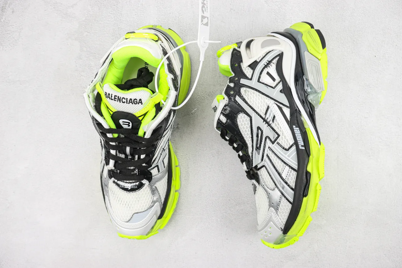 Balenciaga Runner zapatillas chunky blancas, negras, amarillo neón 3