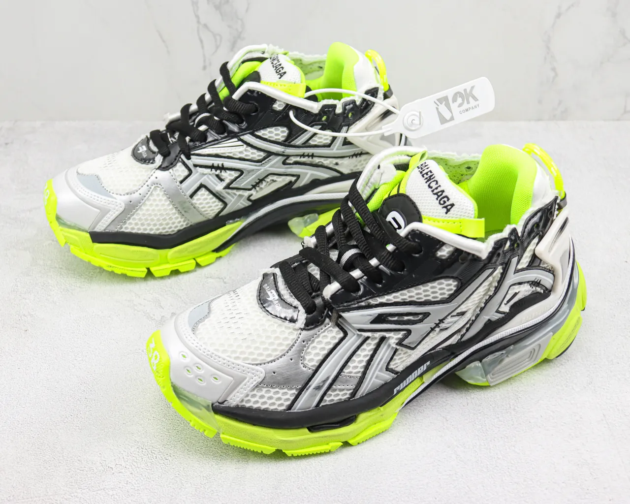 Balenciaga Runner zapatillas chunky blancas, negras, amarillo neón 4