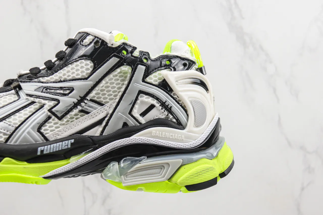 Balenciaga Runner zapatillas chunky blancas, negras, amarillo neón 7