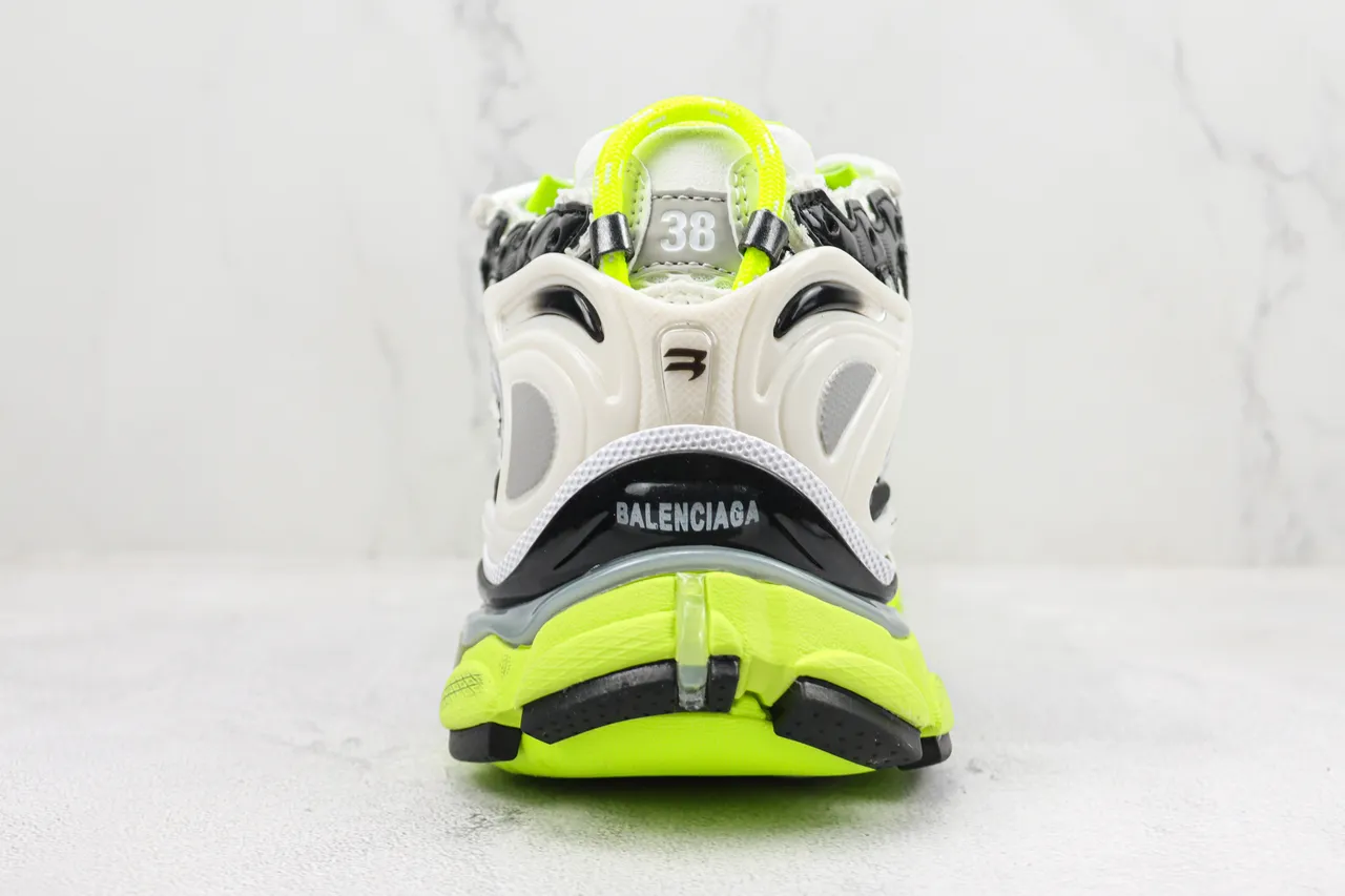 Balenciaga Runner zapatillas chunky blancas, negras, amarillo neón 9