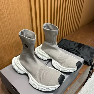 Balenciaga Speed Trainer Gray Knit Lifestyle Sneakers