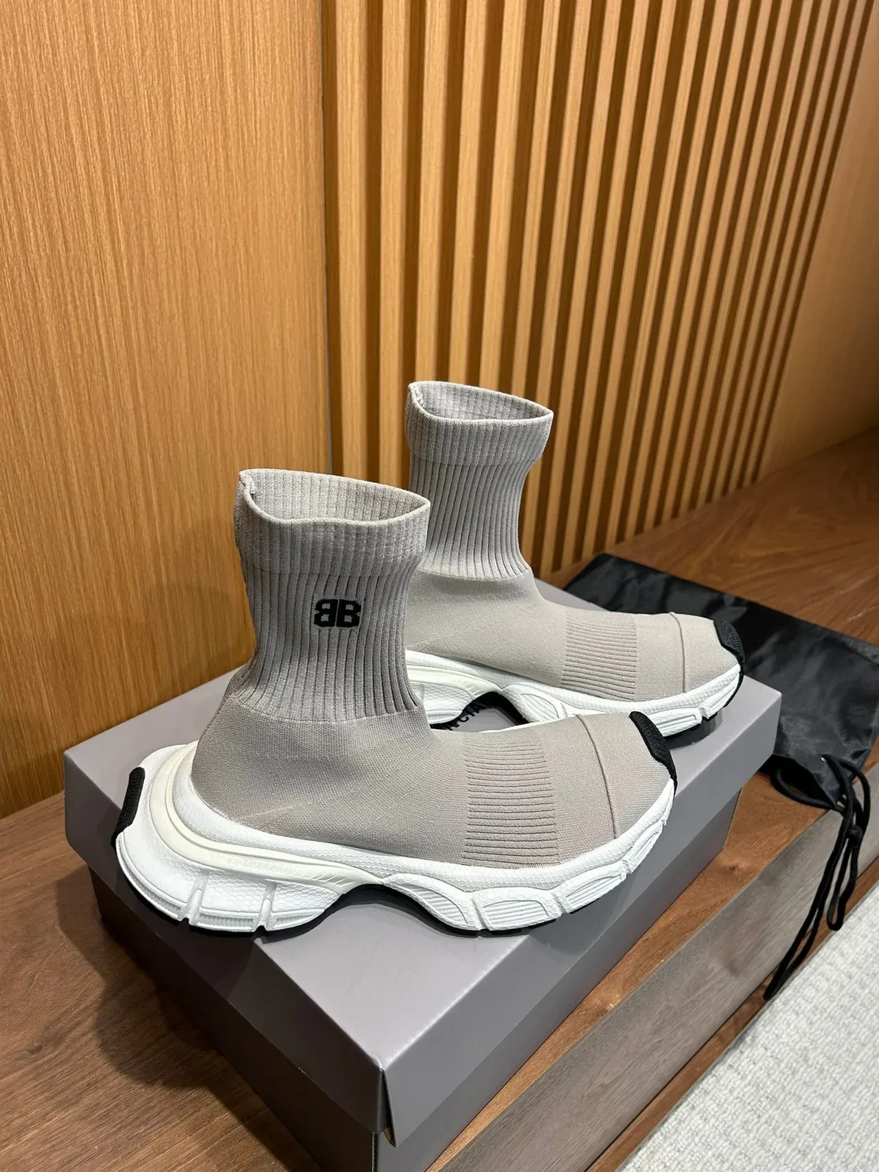 Balenciaga Speed Trainer Chaussures lifestyle en tricot gris 3