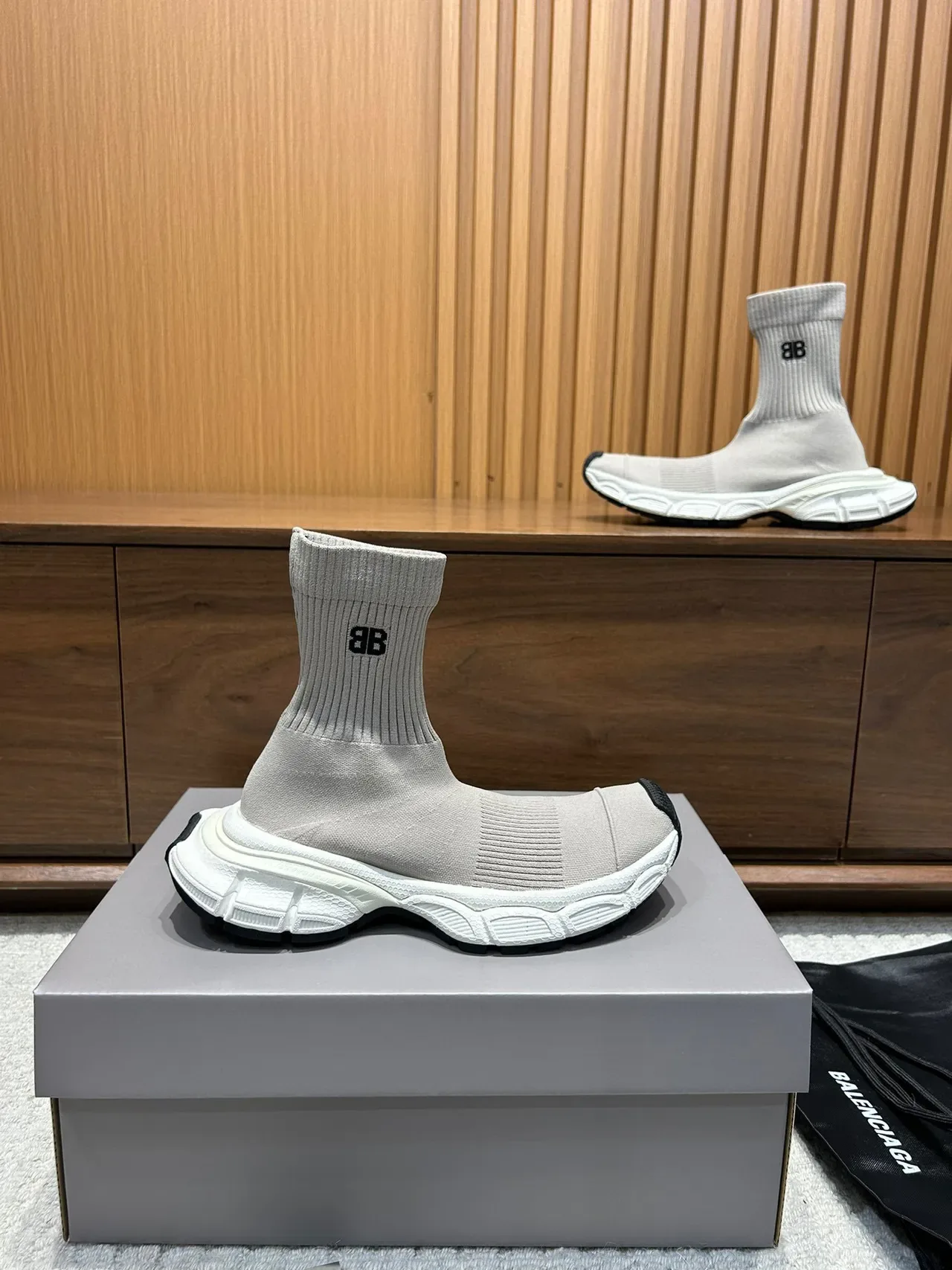 Balenciaga Speed Trainer Chaussures lifestyle en tricot gris 6