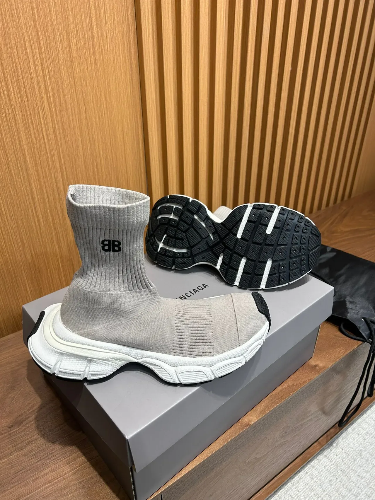 Balenciaga Speed Trainer Chaussures lifestyle en tricot gris 7
