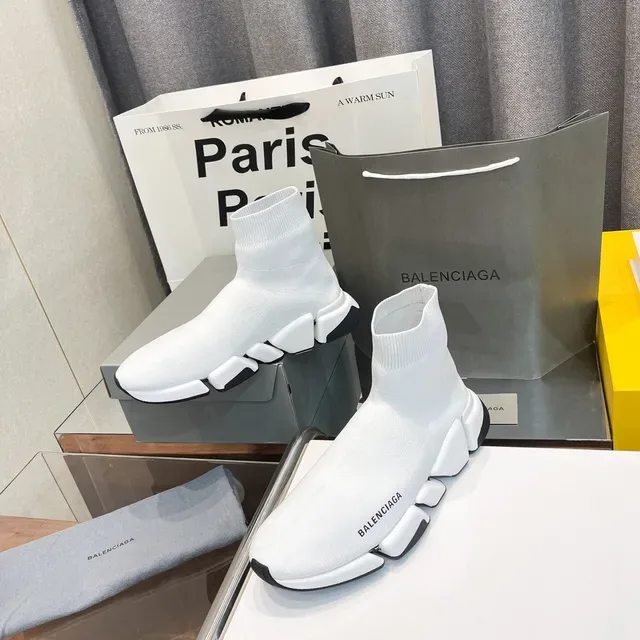Balenciaga Speed Trainer सफेद और काले लाइफस्टाइल स्नीकर 2