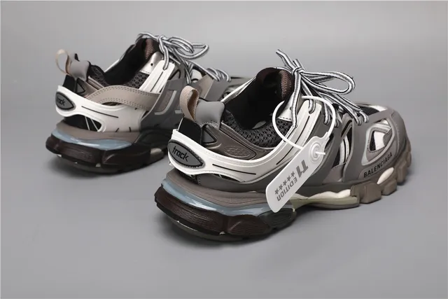 Balenciaga Track Trainer Zapatillas Chunky Gris Blanco Negro 3