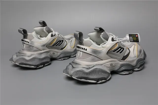 Balenciaga Track Trainer White Grey Beige Chunky Sneakers 3