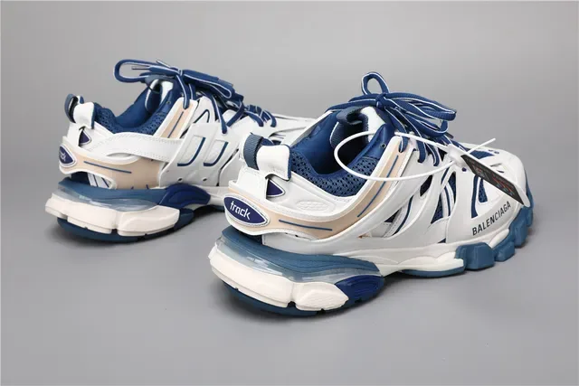 Balenciaga Track Trainer White Navy Blue Lifestyle Sneakers 3