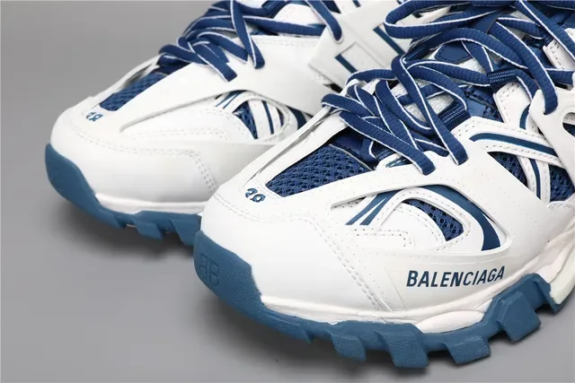 Balenciaga Track Trainer White Navy Blue Lifestyle Sneakers 4