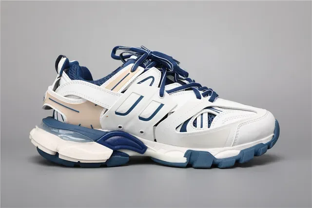 Balenciaga Track Trainer White Navy Blue Lifestyle Sneakers 8