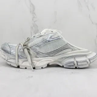 Balenciaga Track Trainer 白色银色金属厚底运动鞋