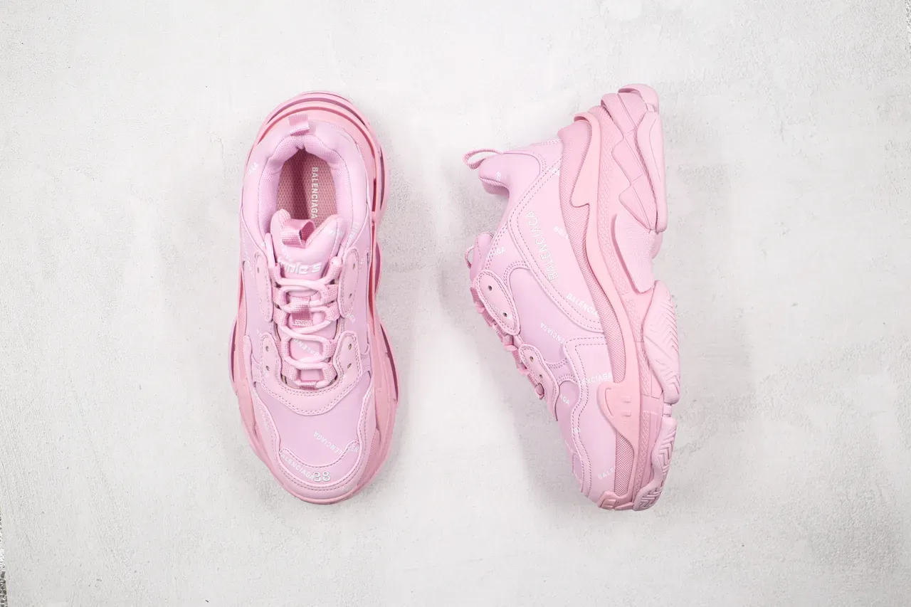 Balenciaga Triple S Monochromatic Pink Chunky Sneakers 8