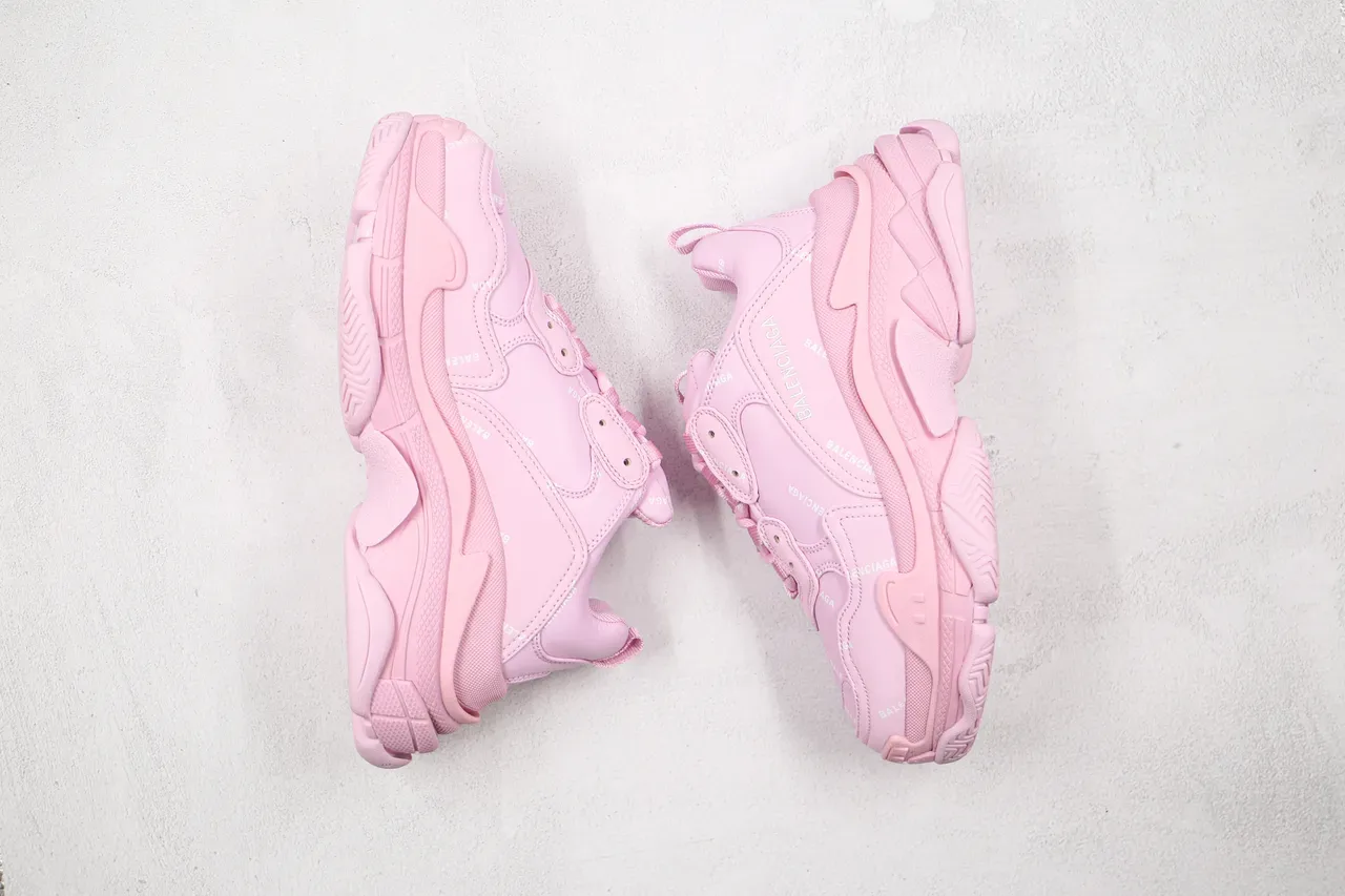 Balenciaga Triple S Monochromatic Pink Chunky Sneakers 9