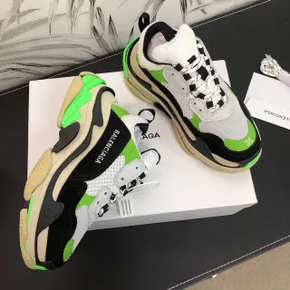 Balenciaga Triple S Neon Green Black White Chunky Sneakers