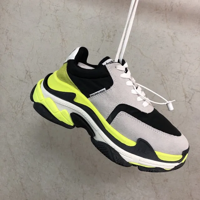 Balenciaga Triple S Neón Amarillo Gris Negro Zapatillas Chunky 5