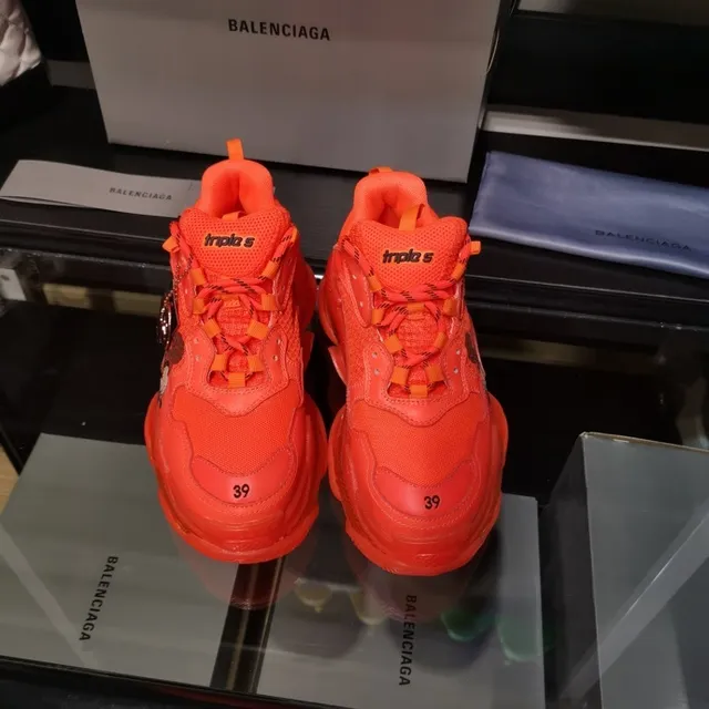 Balenciaga Triple S Orange Transparent Oversized Silhouette Layered Sole Chunky Sneakers 2