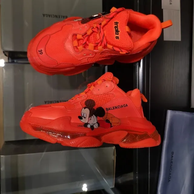Balenciaga Triple S Orange Transparent Oversized Silhouette Layered Sole Chunky Sneakers 3