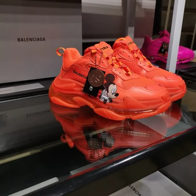 Balenciaga Triple S Orange Transparent Oversized Silhouette Layered Sole Chunky Sneakers 4