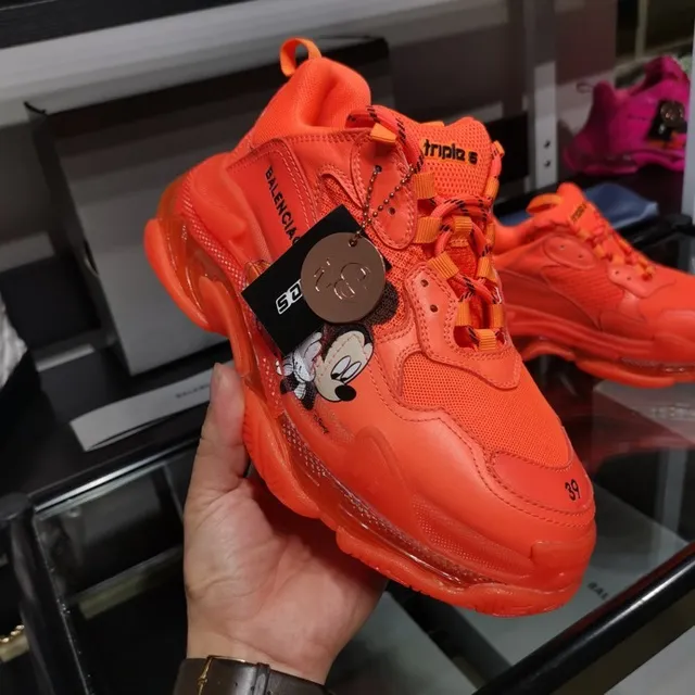 Balenciaga Triple S Orange Transparent Oversized Silhouette Layered Sole Chunky Sneakers 5