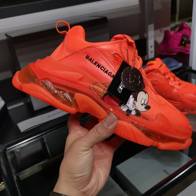 Balenciaga Triple S Orange Transparent Oversized Silhouette Layered Sole Chunky Sneakers 6