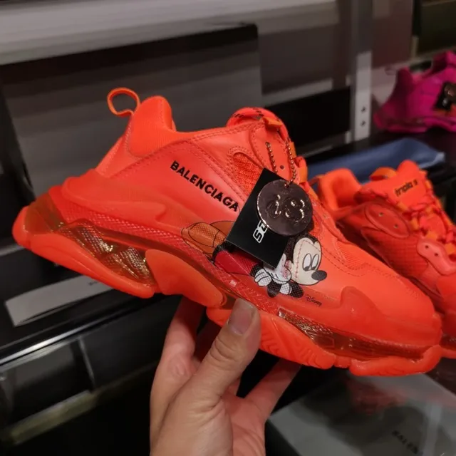 Balenciaga Triple S Orange Transparent Oversized Silhouette Layered Sole Chunky Sneakers 7