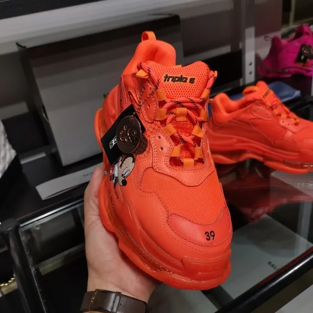 Balenciaga Triple S Orange Transparent Oversized Silhouette Layered Sole Chunky Sneakers 8