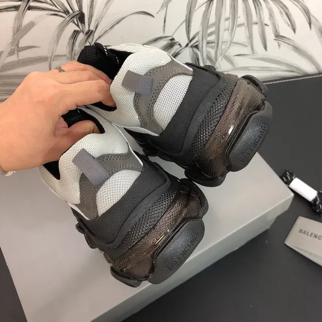 Balenciaga Triple S White Black Gray Red Chunky Sneakers 3