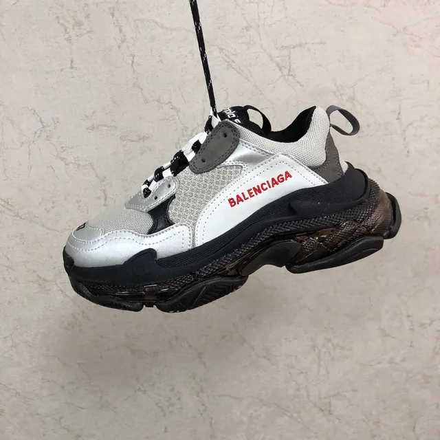 Balenciaga Triple S White Black Gray Red Chunky Sneakers 4