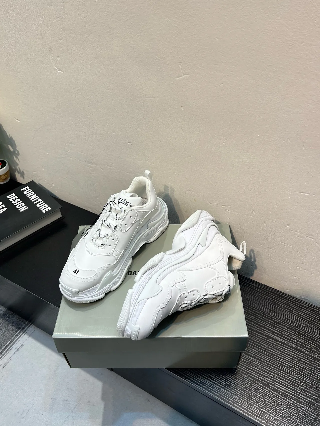 Balenciaga Triple S White Graffiti Logo Chunky Sneakers 4