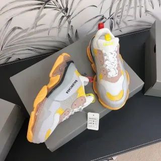 Balenciaga Triple S White Yellow Beige Chunky Sneakers