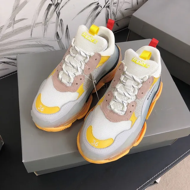 Balenciaga Triple S White Yellow Beige Chunky Sneakers 2