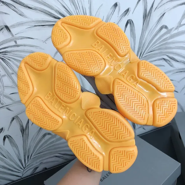 Balenciaga Triple S White Yellow Beige Chunky Sneakers 3