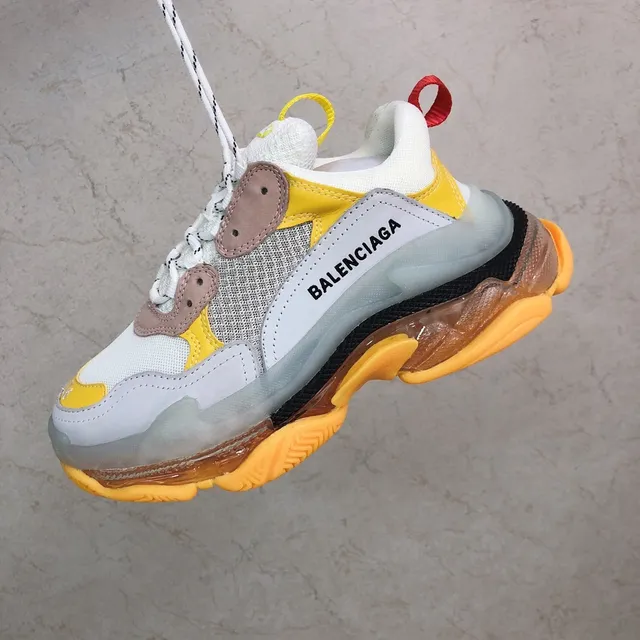 Balenciaga Triple S White Yellow Beige Chunky Sneakers 5