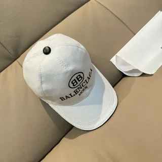 Balenciaga 白色黑色 结构六块布 刺绣标志 棒球帽