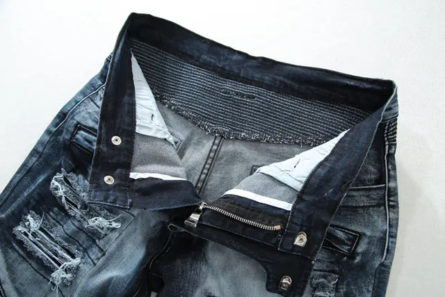 بلمن B-Moto جينز أزرق أسود بانيلنج distressed detailing 2