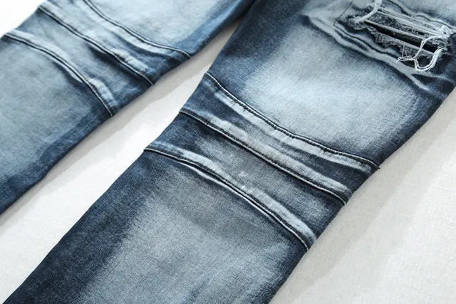 بلمن B-Moto جينز أزرق أسود بانيلنج distressed detailing 5