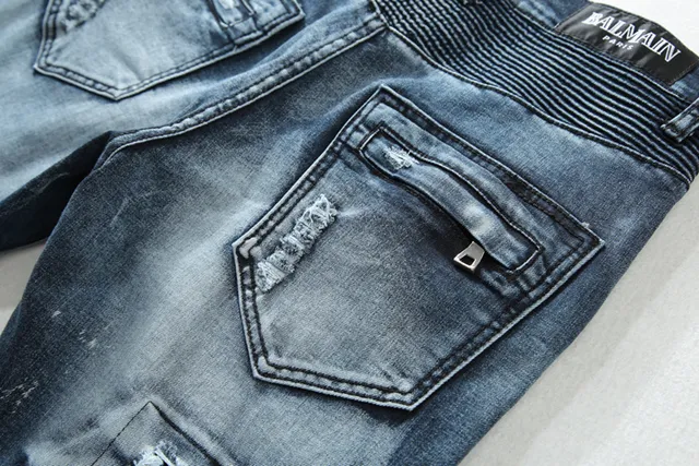 بلمن B-Moto جينز أزرق أسود بانيلنج distressed detailing 6