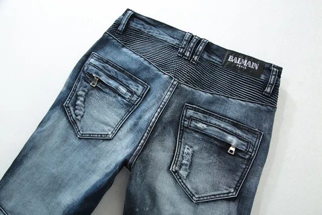بلمن B-Moto جينز أزرق أسود بانيلنج distressed detailing 7