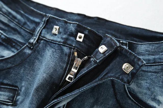 بلمن B-Moto جينز أزرق أسود بانيلنج distressed detailing 12