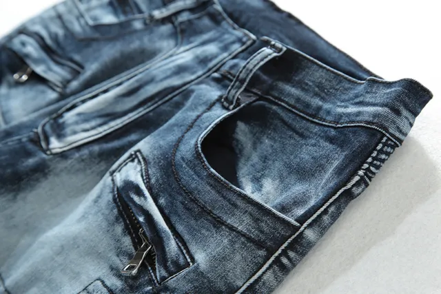 بلمن B-Moto جينز أزرق أسود بانيلنج distressed detailing 13