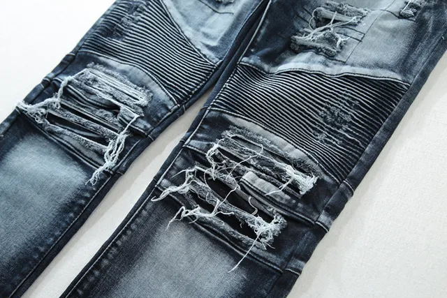 بلمن B-Moto جينز أزرق أسود بانيلنج distressed detailing 15