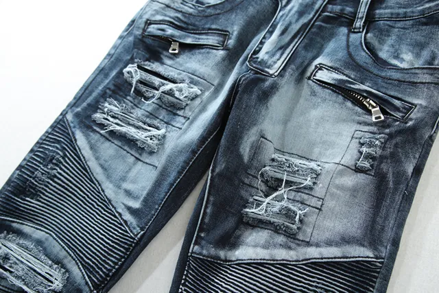 بلمن B-Moto جينز أزرق أسود بانيلنج distressed detailing 16