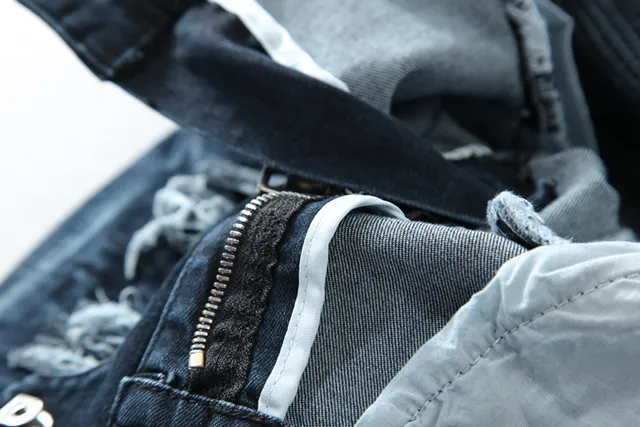 بلمن B-Moto جينز أزرق أسود بانيلنج distressed detailing 19