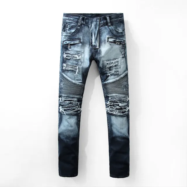 بلمن B-Moto جينز أزرق أسود بانيلنج distressed detailing 20
