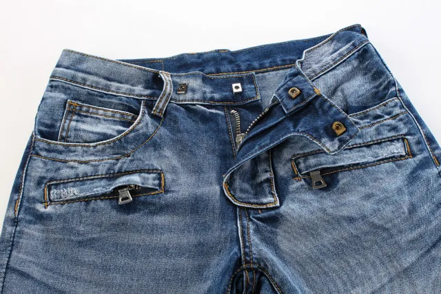 Balmain Pantalones Cortos de Mezclilla con Cremallera y Bolsillo Estilo Moto 6